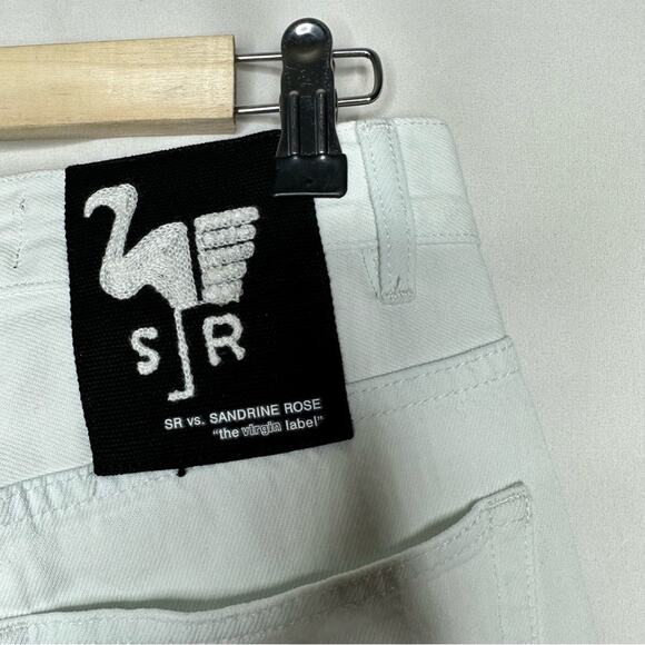 SANDRINE ROSE White Raw Hem Short Shorts NWT in Size 24 - Picture 7 of 8